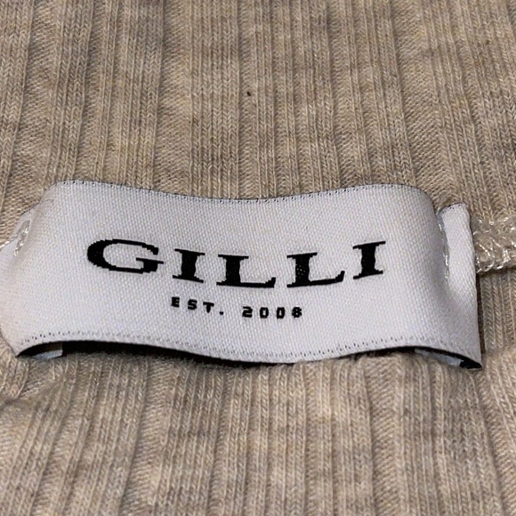 GILLI USA Ribbed Multi Color Mock Neck Long Sleeve Cotton Stretch Top Sz. M - Picture 7 of 8